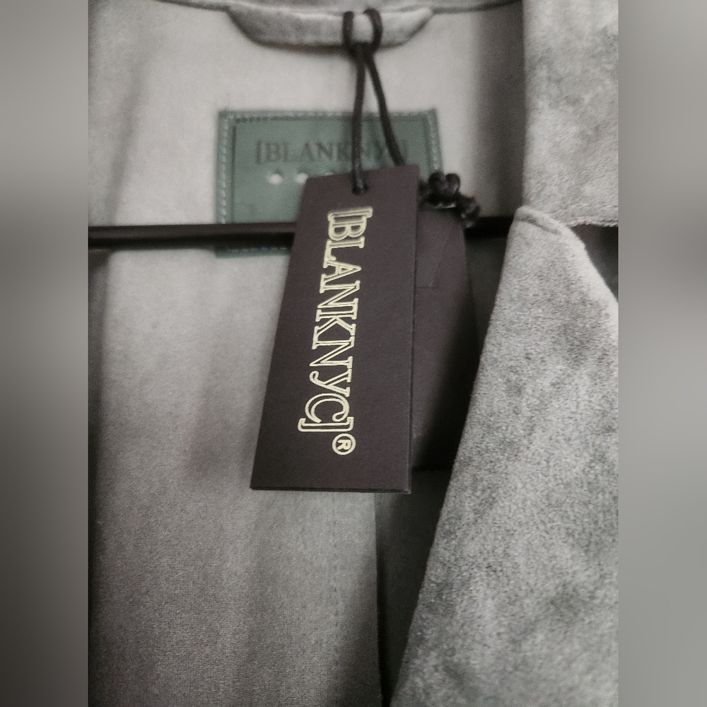 NWT Free People Exclusive Blank NYC Vegan Suede Trench Coat Size L - Picture 3 of 4